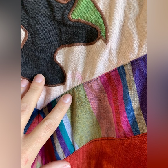 Vtg Victor Camarena Mexico Wearable Arty Blazer L Patchwork Colorblock colorful - Picture 9 of 16